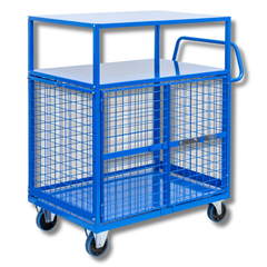 2 Tier Mesh Cage Trolley-Hammerox Industrial