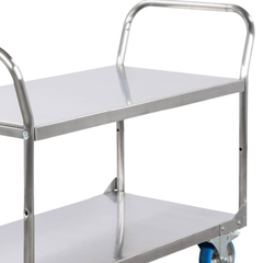 2 Tier Stainless Steel Double Handle Platform Trolley-Hammerox Industrial