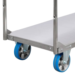 2 Tier Stainless Steel Double Handle Platform Trolley-Hammerox Industrial