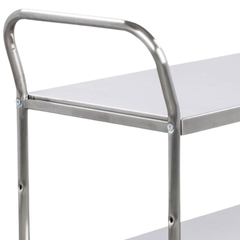 2 Tier Stainless Steel Double Handle Platform Trolley-Hammerox Industrial
