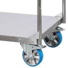2 Tier Stainless Steel Double Handle Platform Trolley-Hammerox Industrial
