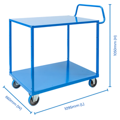 2 Tier Steel Trolley-Hammerox Industrial