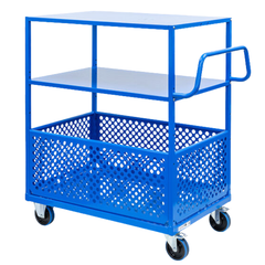 2 Tier Trolley with Bottom Basket-Hammerox Industrial