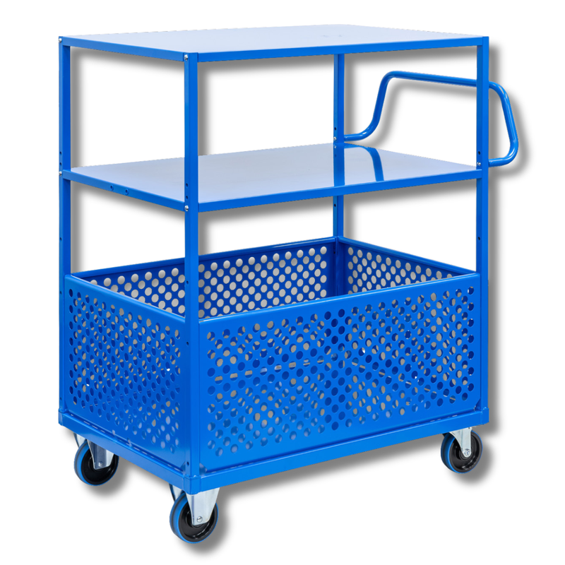 2 Tier Trolley with Bottom Basket-Hammerox Industrial