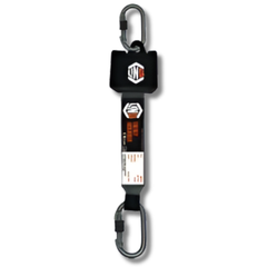 2.5m Retracting Shock Absorbing Lanyard with 2 Screw Gate Karabiners - LINQ