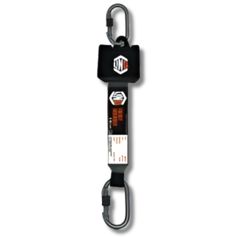 2.5m Retracting Shock Absorbing Lanyard with 2 Screw Gate Karabiners - LINQ