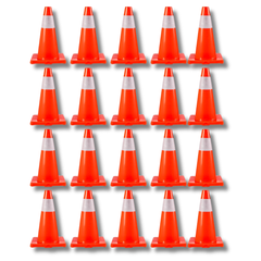 20 Piece 18" Traffic Safety Cones Reflective-Hammerox Industrial