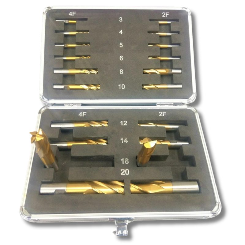 20 Piece Metric End Mill & Slot Drill Set - Optimum-Hammerox Industrial