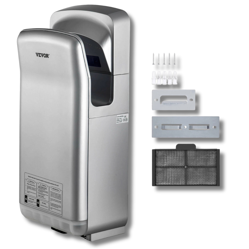 2000W Automatic Jet Hand Dryer High Speed - Silver-Hammerox Industrial