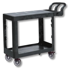 200kg Heavy Duty 2 Tier Utility Trolley - Black