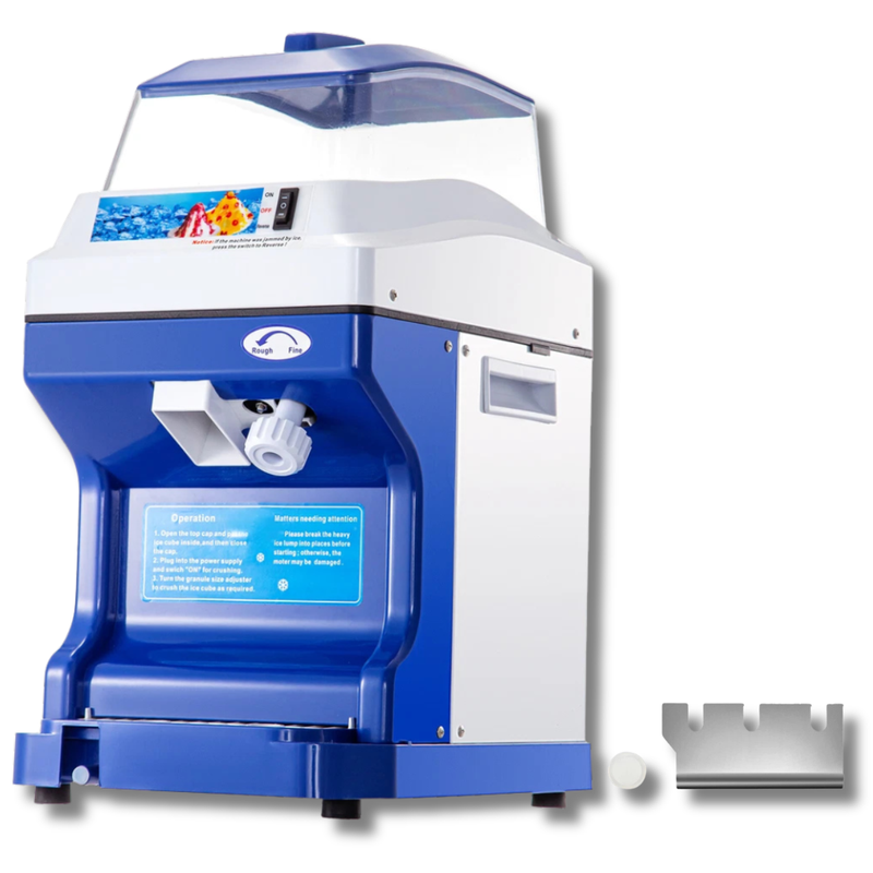200kg/hr Commercial Ice Shaver Snow Cone Machine with Hopper