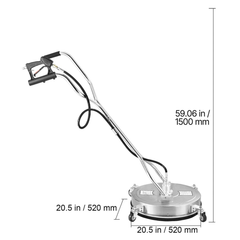20" 4500PSI Pressure Washer Surface Cleaner Dual Handle with Wheels
