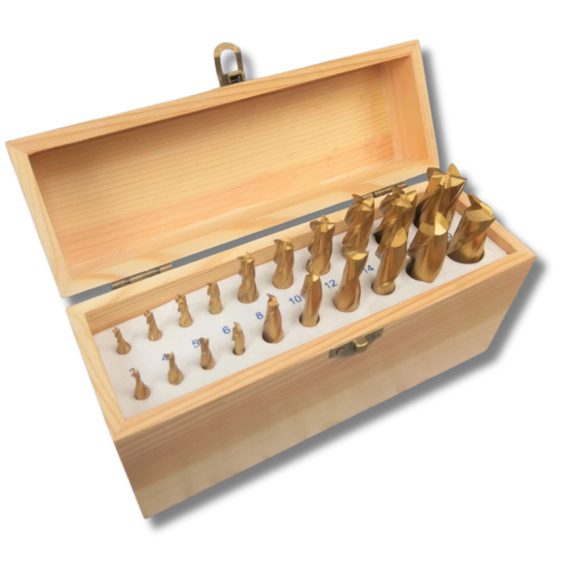 20 Piece HSS TiN End Mill & Slot Drill Set - Metex