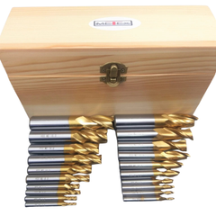 20 Piece HSS TiN End Mill & Slot Drill Set - Metex