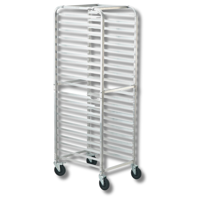 20 Sheet Commercial Bun Pan Rack Aluminium with Brake Wheels
