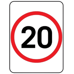 20km/h Speed Limit Sign Class 1 Reflective
