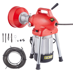 20m x 5/8" 250W Drain Cleaner Machine Manual Feed
