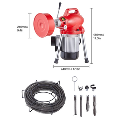 20m x 5/8" 250W Drain Cleaner Machine Manual Feed