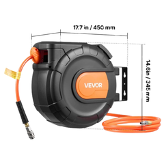 20m x 9.5mm Retractable Air Hose Reel PVC Hose 300PSI