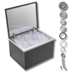 20x16x13" Stainless Steel Drop In Ice Chest Ice Bin with Cover