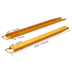 2130x140mm Forklift Fork Extensions Heavy Duty Steel
