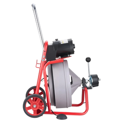22m x 13mm Drain Cleaner Machine with Wheels & 8 Cutters