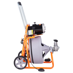 23m x 1/2" Drain Cleaner Machine with Wheels & 8 Cutters-Hammerox Industrial