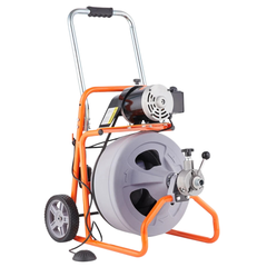 23m x 1/2" Drain Cleaner Machine with Wheels & 8 Cutters-Hammerox Industrial