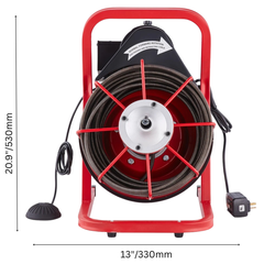 23m x 3/8" Drain Cleaner Machine Manual Feed with Cutters-Hammerox Industrial