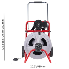 23m x 3/8" Drain Cleaner Machine with Wheels & 8 Cutters-Hammerox Industrial
