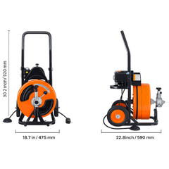 23m x 3/8" Electric Drain Cleaner Machine-Hammerox Industrial