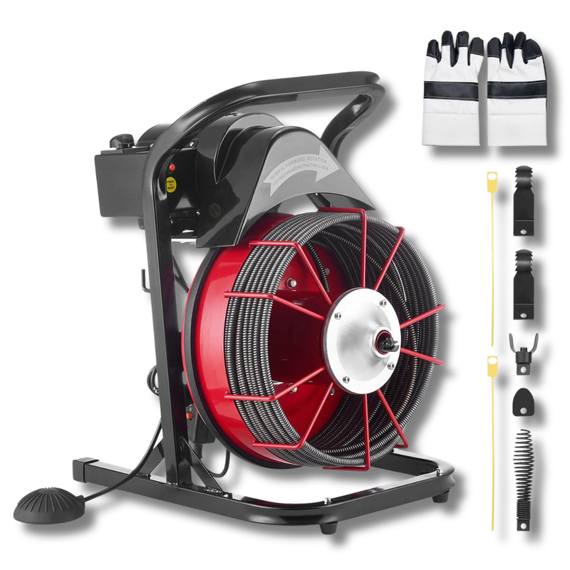23m x 13mm Drain Cleaner Machine Manual Feed with Cutters