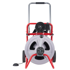 23m x 3/8" Drain Cleaner Machine with Wheels & 8 Cutters
