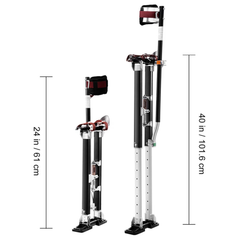 24"-40" Adjustable Aluminium Drywall Stilts - Black