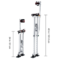 24"-40" Adjustable Aluminium Drywall Stilts - Silver
