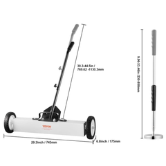 24" Magnetic Sweeper with Wheels-Hammerox Industrial