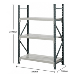 2400 x 1200 x 900mm Heavy Duty Steel Longspan Shelving-Hammerox Industrial