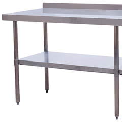 2400 x 600 x 900mm Stainless Steel Bench with Splashback-Hammerox Industrial