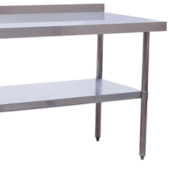 2400 x 600 x 900mm Stainless Steel Bench with Splashback-Hammerox Industrial