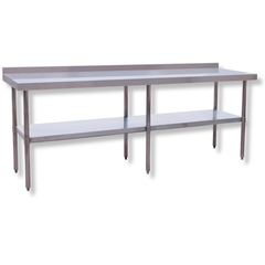 2400 x 600 x 900mm Stainless Steel Bench with Splashback-Hammerox Industrial