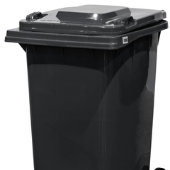 240L Grey Plastic Wheelie Bin 580 x 730 x 1080mm-Hammerox Industrial