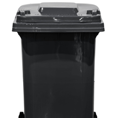 240L Grey Plastic Wheelie Bin 580 x 730 x 1080mm-Hammerox Industrial