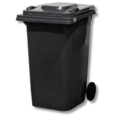 240L Grey Plastic Wheelie Bin 580 x 730 x 1080mm-Hammerox Industrial