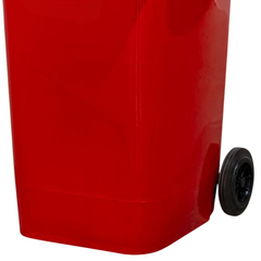 240L Red Plastic Wheelie Bin 580 x 730 x 1080mm-Hammerox Industrial
