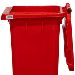 240L Red Plastic Wheelie Bin 580 x 730 x 1080mm-Hammerox Industrial