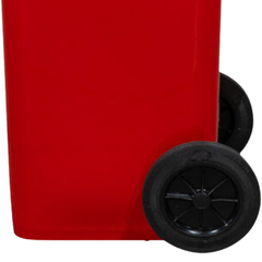 240L Red Plastic Wheelie Bin 580 x 730 x 1080mm-Hammerox Industrial