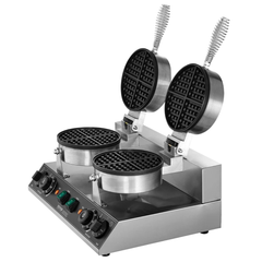 2460W Dual Head Round Waffle Maker Non Stick-Hammerox Industrial