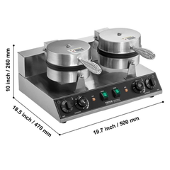 2460W Dual Head Round Waffle Maker Non Stick-Hammerox Industrial