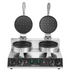 2460W Dual Head Round Waffle Maker Non Stick