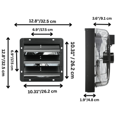 254mm Wall Mount Shutter Exhaust Fan Remote Control